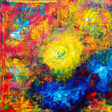 Painting titled "sun" by Enrico Torricelli, Original Artwork, Acrylic Mounted on Wood Stretcher frame