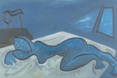 Painting titled "Famella dormint" by Enric Santamaria Eulogio, Original Artwork