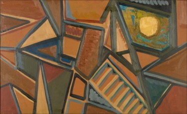 Pintura titulada "L'estudi de dalt" por Enric Santamaria Eulogio, Obra de arte original
