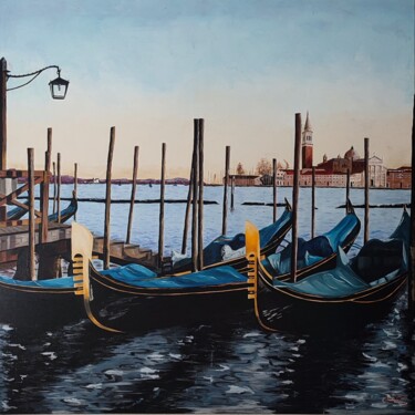 Malerei mit dem Titel "Venice" von Enrique Escolar Hernández, Original-Kunstwerk, Öl Auf Keilrahmen aus Holz montiert