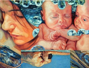 Pintura titulada "Sueños Húmedos" por Enrique Monraz, Obra de arte original