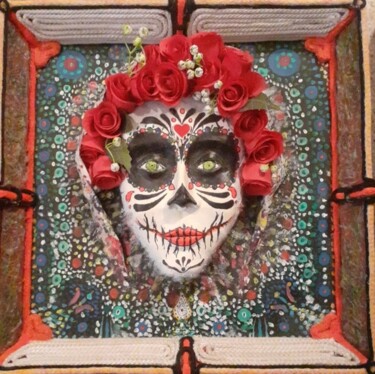 Картина под названием "Katrina: Virgen de…" - Enrique Torres Gómez, Подлинное произведение искусства, Глина Установлен на Де…