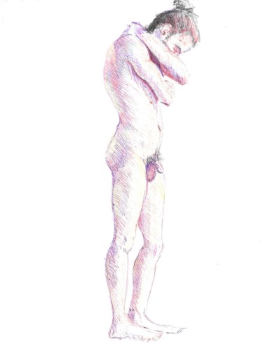 Drawing titled "modelo" by Enrique Etievan, Original Artwork, Ballpoint pen
