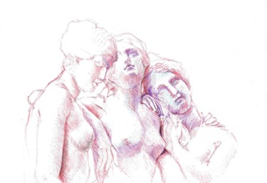 Disegno intitolato "Escultura 10" da Enrique Etievan, Opera d'arte originale, Biro