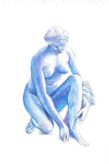 Dibujo titulada "escultura 14" por Enrique Etievan, Obra de arte original, Bolígrafo