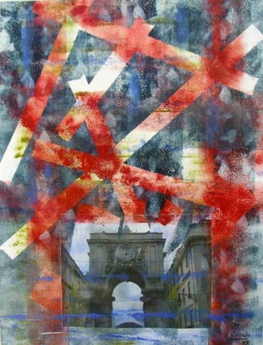 Pintura titulada "Lisboa Puerta al Ci…" por Enrique Galindo Bonilla, Obra de arte original