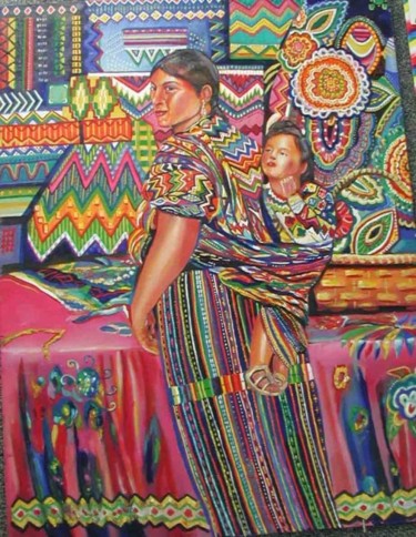 Painting titled "guatemala india_" by Enrique Marquez, Original Artwork
