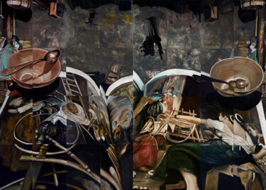 Digitale Kunst mit dem Titel "Hilanderas" von José Sales Albella, Original-Kunstwerk, Digitale Malerei