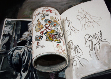 Artes digitais intitulada "Peinture livresque.…" por José Sales Albella, Obras de arte originais, Óleo