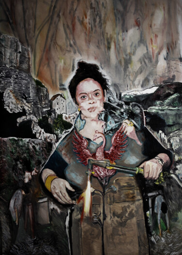 Digitale Kunst mit dem Titel "Personnage.05" von José Sales Albella, Original-Kunstwerk, Öl