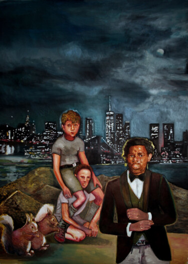 Arts numériques intitulée "Un poète à New York…" par José Sales Albella, Œuvre d'art originale, Huile