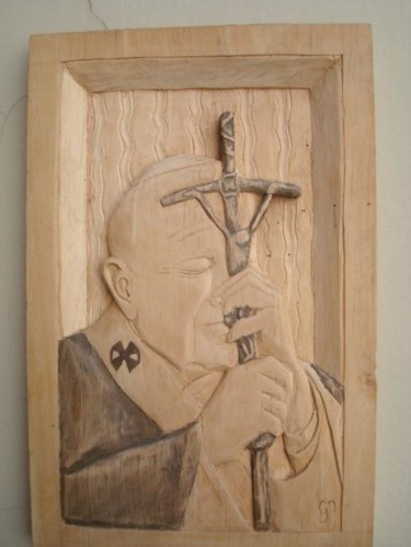 Pintura intitulada "Papa João Paulo II" por Artedagraça, Obras de arte originais