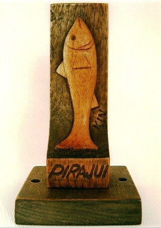 Escultura intitulada "peixe símbolo do mu…" por Kin, Obras de arte originais