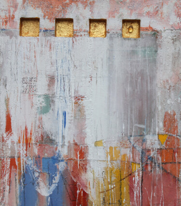 Pittura intitolato "Nicchie dorate" da Enzo Archetti, Opera d'arte originale, Acrilico Montato su Altro pannello rigido