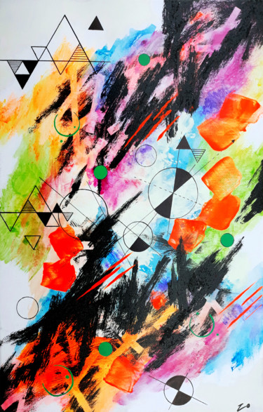 Painting titled "Geometric absolute…" by Zo, Original Artwork, Acrylic