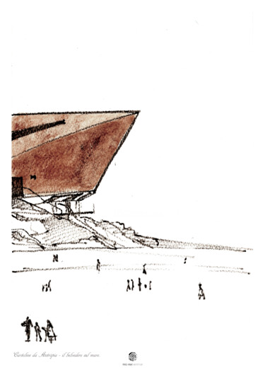 Zeichnungen mit dem Titel "Il belvedere sul ma…" von Enzo Ceglie, Original-Kunstwerk, Aquarell