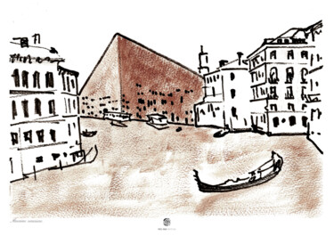 Disegno intitolato "anonimo veneziano" da Enzo Ceglie, Opera d'arte originale, Acquarello
