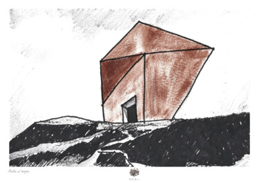 Dibujo titulada "Salita al tempio" por Enzo Ceglie, Obra de arte original, Acuarela