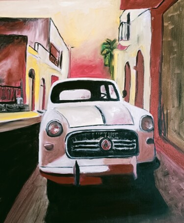 Painting titled "1100 Fiat" by Enzo Martano, Original Artwork, Oil