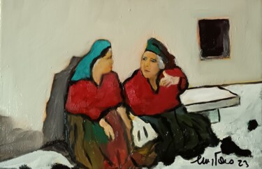 Peinture intitulée "Le vedovelle" par Enzo Martano, Œuvre d'art originale, Huile