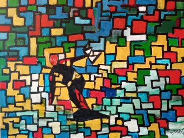 Painting titled "Il kiter" by Enzo Martano, Original Artwork, Oil