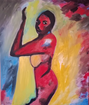 Painting titled "Striptease" by Enzo Martano, Original Artwork, Oil