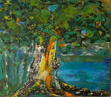 Pintura intitulada "L’albero della gioia" por Enzo Matranga, Obras de arte originais, Acrílico Montado em Armação em madeira