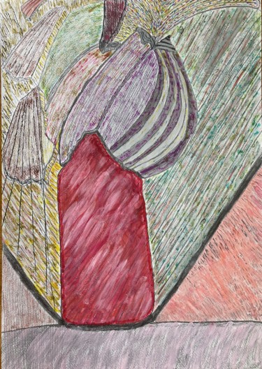 Zeichnungen mit dem Titel "Coloring, Colorare,…" von Enzo D'Alfonso, Original-Kunstwerk, Aquarell