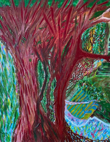 Painting titled "Délire d’arbre, Mad…" by Enzo D'Alfonso, Original Artwork, Acrylic