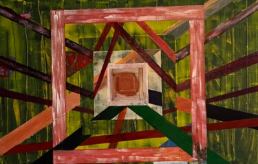 Painting titled "DEEP" by Enzo D'Alfonso, Original Artwork, Oil Mounted on Wood Stretcher frame