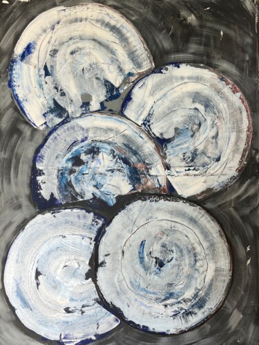 Schilderij getiteld "Circles" door Enzo D'Alfonso, Origineel Kunstwerk, Acryl Gemonteerd op Frame voor houten brancard