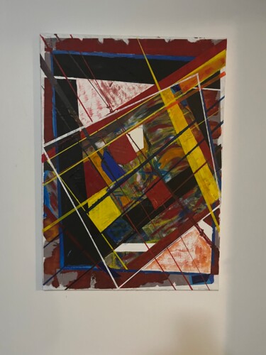 Painting titled "linea" by Enzo D'Alfonso, Original Artwork, Acrylic Mounted on Wood Stretcher frame
