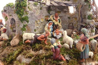 Installazione intitolato "Natività con pastor…" da Enzo Nicolella, Opera d'arte originale