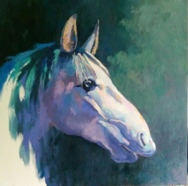 Peinture intitulée "Cabeza de caballo,…" par Maerlo, Œuvre d'art originale, Huile