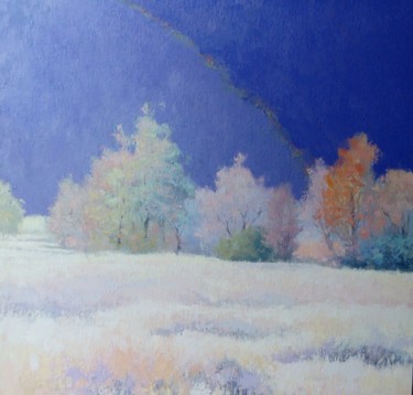 Painting titled "Paisaje de invierno…" by Maerlo, Original Artwork, Oil Mounted on artwork_cat.