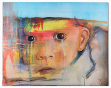 Malerei mit dem Titel "Angst ist eine Mach…" von Eckhard Pawlowski, Original-Kunstwerk, Acryl
