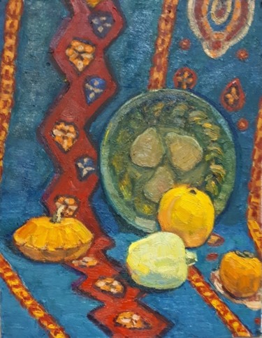 Ζωγραφική με τίτλο "Натюрморт с желтыми…" από Vera Emelyanova, Αυθεντικά έργα τέχνης, Λάδι