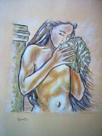 Drawing titled "Rodoula" by Erato, Original Artwork