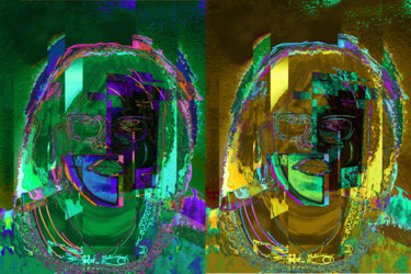 Arts numériques intitulée "Double visage 02" par Eric Vincent, Œuvre d'art originale, Peinture numérique