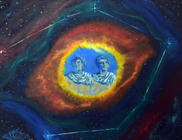 Painting titled "Gemini Constellatio…" by Erdal Bölükbaşı, Original Artwork, Oil