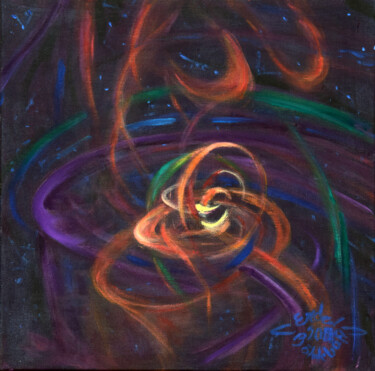 Painting titled "Cosmic Waves" by Erdal Bölükbaşı, Original Artwork, Acrylic
