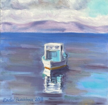 Painting titled "A Fisherman Boat" by Erdal Bölükbaşı, Original Artwork, Oil