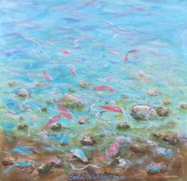 Pintura titulada "Red Fish" por Erdal Bölükbaşı, Obra de arte original, Acrílico