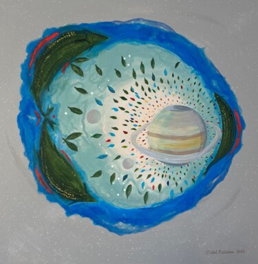 Peinture intitulée "Pisces and Saturn" par Erdal Bölükbaşı, Œuvre d'art originale, Acrylique
