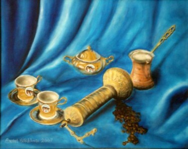 Картина под названием "Turkish Coffee" - Erdal Bölükbaşı, Подлинное произведение искусства, Масло
