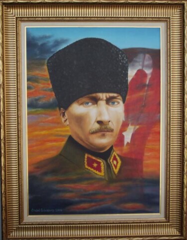 Pintura intitulada "Mustafa Kemal ATATÜ…" por Erdal Bölükbaşı, Obras de arte originais, Óleo