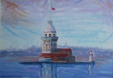Peinture intitulée "Kız Kulesi" par Erdal Bölükbaşı, Œuvre d'art originale, Huile