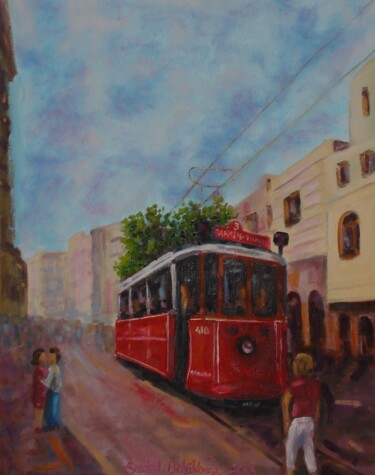 Pintura intitulada "Beyoğlu Hatırası (M…" por Erdal Bölükbaşı, Obras de arte originais, Óleo