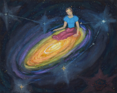 Painting titled "Andromeda Galaxy" by Erdal Bölükbaşı, Original Artwork, Acrylic
