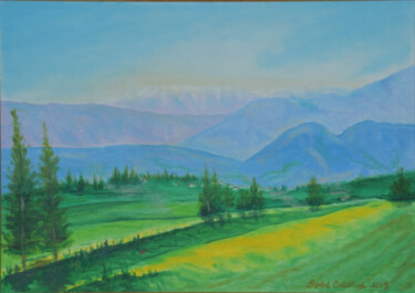 Painting titled "Albania Mountains" by Erdal Bölükbaşı, Original Artwork, Oil